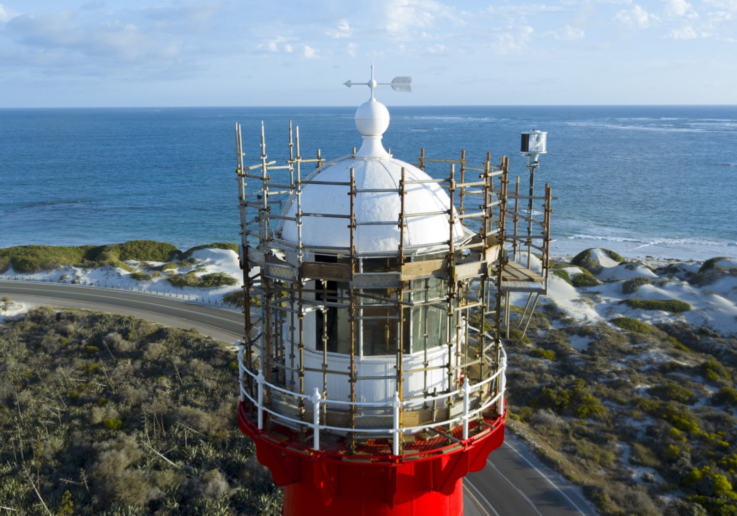 Scaffolding on a lighthbouse